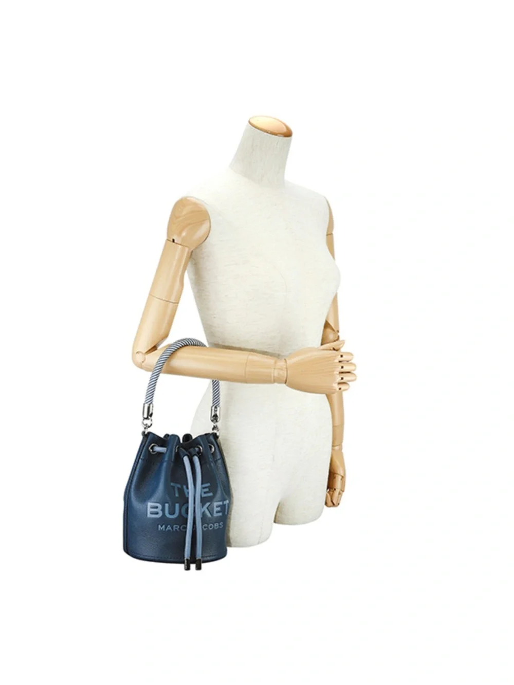Marc Jacobs The Bucket Bag – Blue Pebbled Leather | Rope Handle | Crossbody